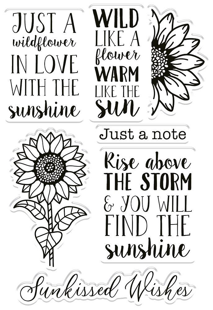 Natures Garden Sunflower Collection Clear Acrylic Stamp - Sunkissed Wishes