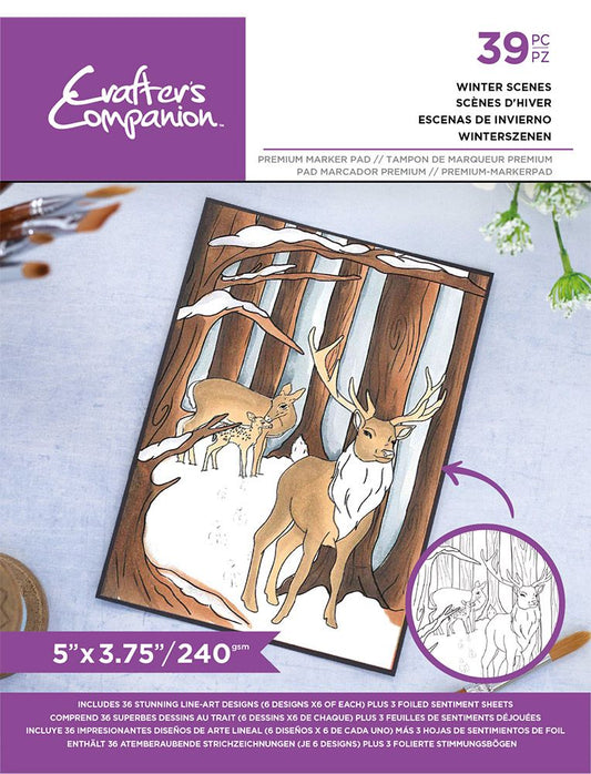 Crafters Companion Christmas Card Front Colouring Pads - Winter Scenes