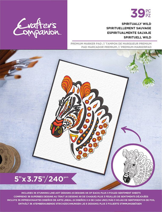 Crafters Companion Card Front Coloring Pads 3.75"X5- Spirtually Wild