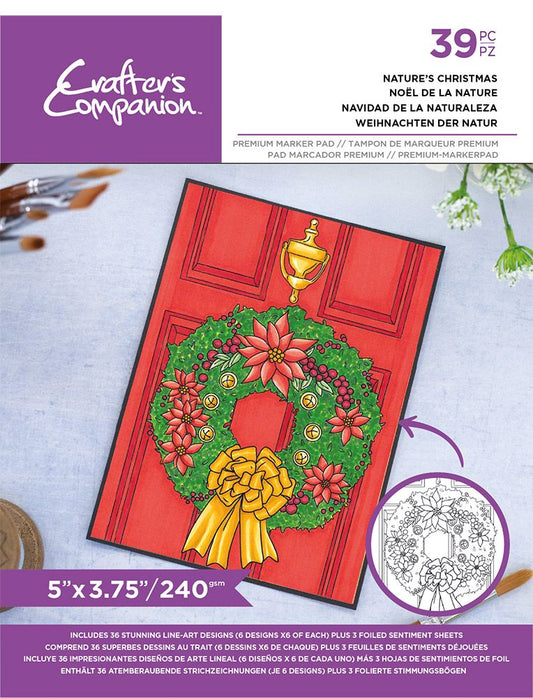 Crafters Companion Christmas Card Front Colouring Pads - Natures Christmas