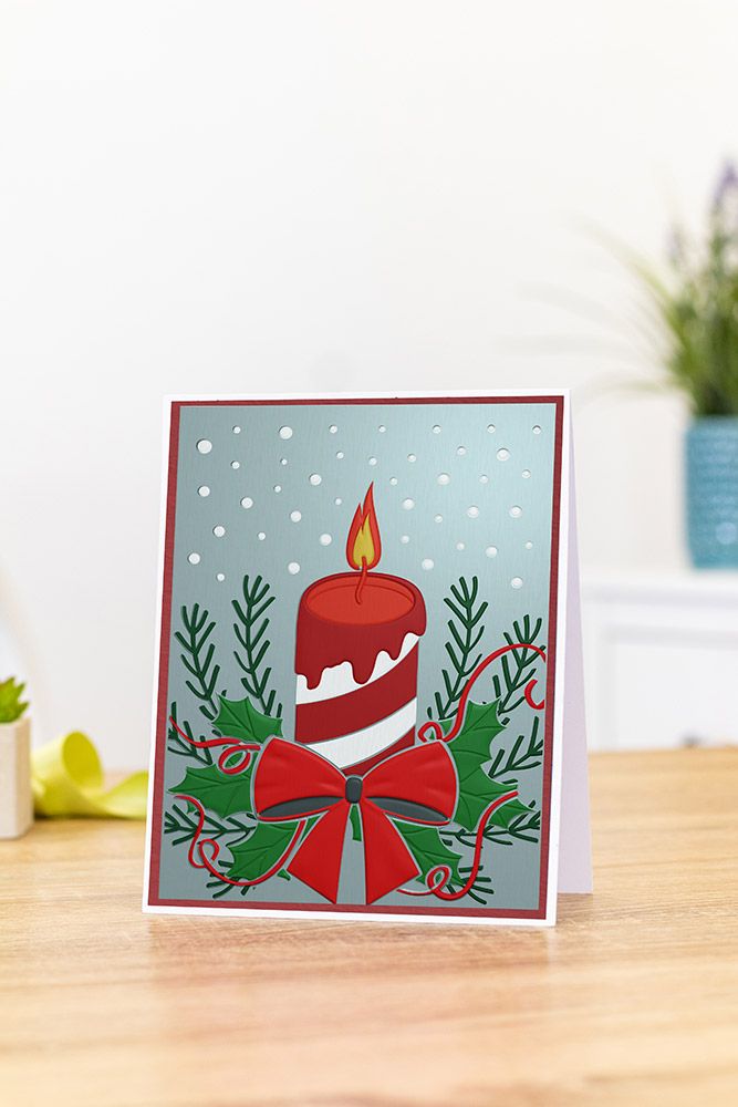 Gemini 3D Embossing Folder & Stencil - Festive Candle