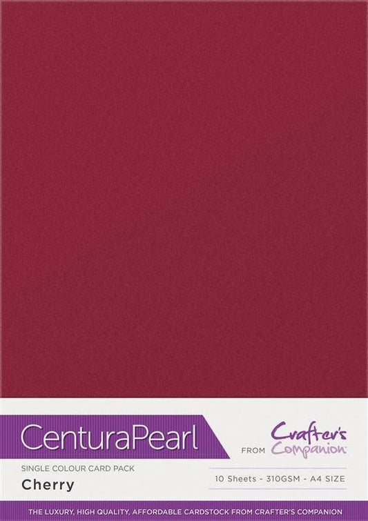 Crafters Companion Centura Pearl Single Colour A4 10 Sheet Pack - Cherry