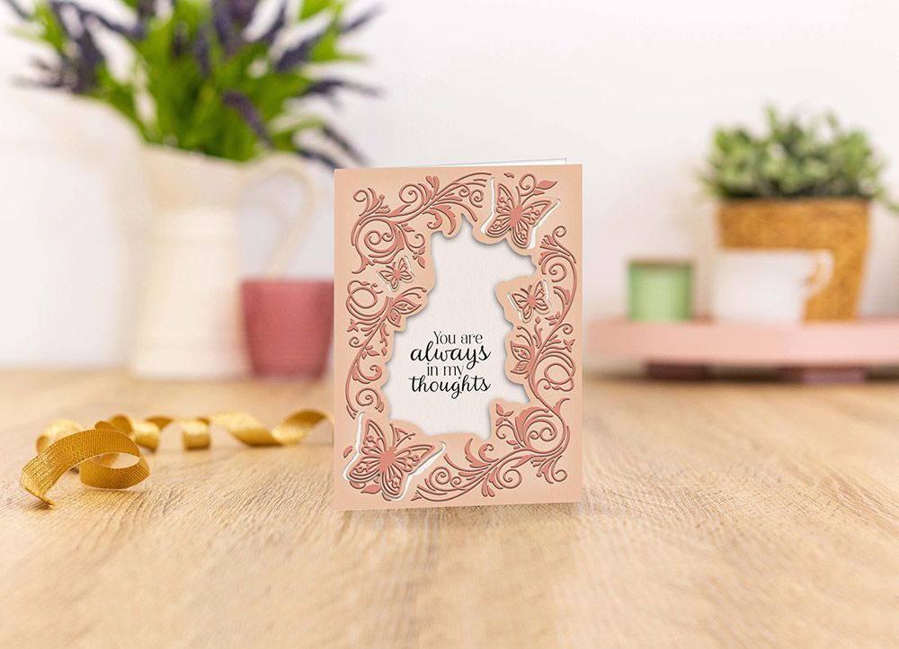 Caring Thoughts - Cut and Emboss Folder - Butterfly Swirls