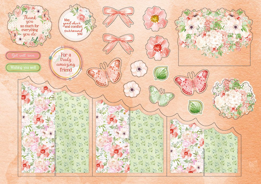 Crafters Companion Cascading Card Kit - Beautiful Blooms