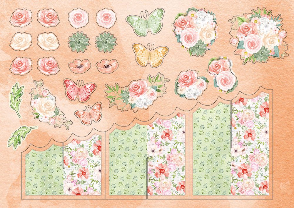 Crafters Companion Cascading Card Kit - Beautiful Blooms