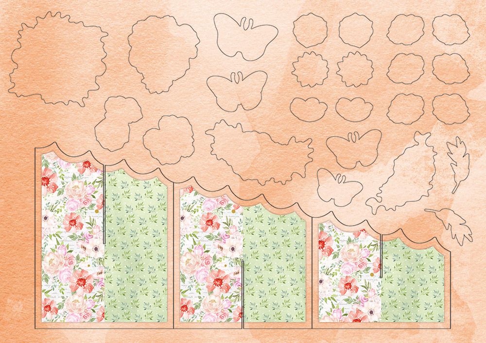 Crafters Companion Cascading Card Kit - Beautiful Blooms