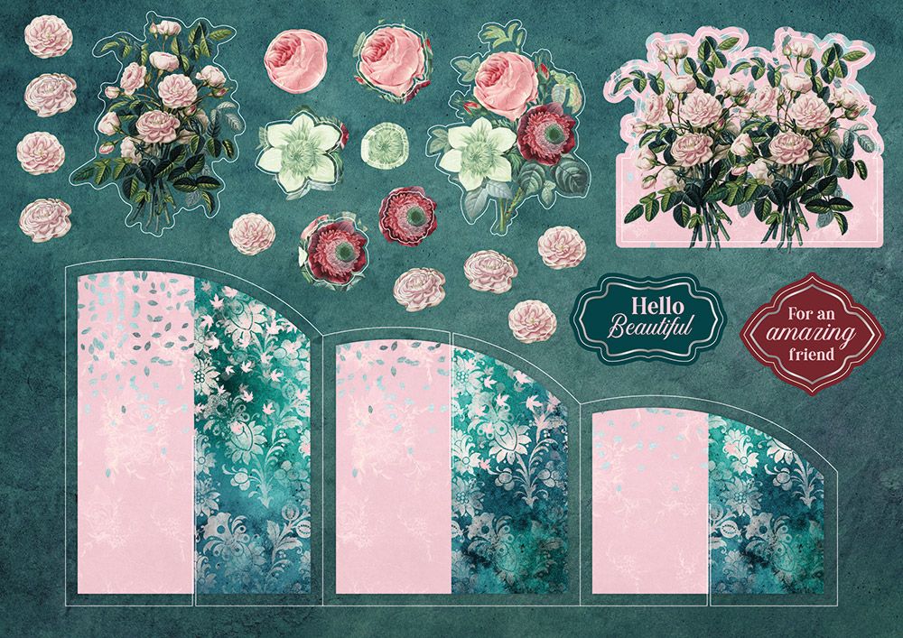 Crafters Companion Cascading Card Kit - Beautiful Blooms