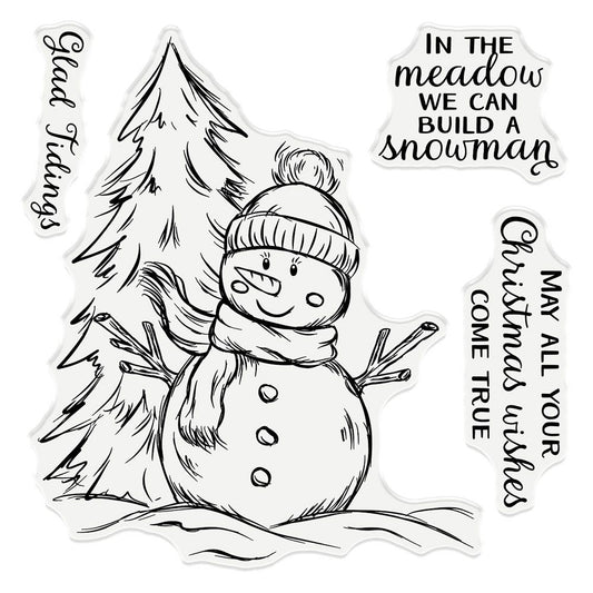 Crafters Companion 4 x 4 Clear Acrylic Stamp Set- Christmas Wishes