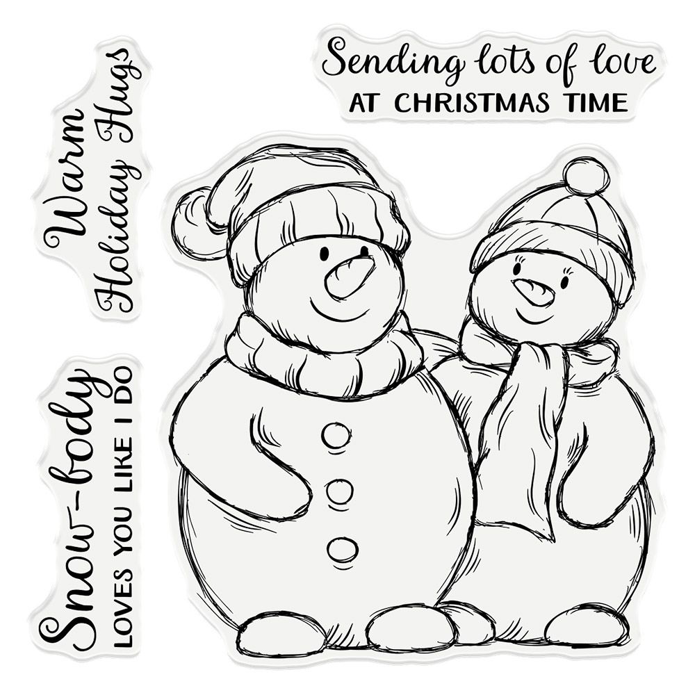 CC - Clear Acrylic Stamp Set - 4 x 4" - Warm Holiday Hugs