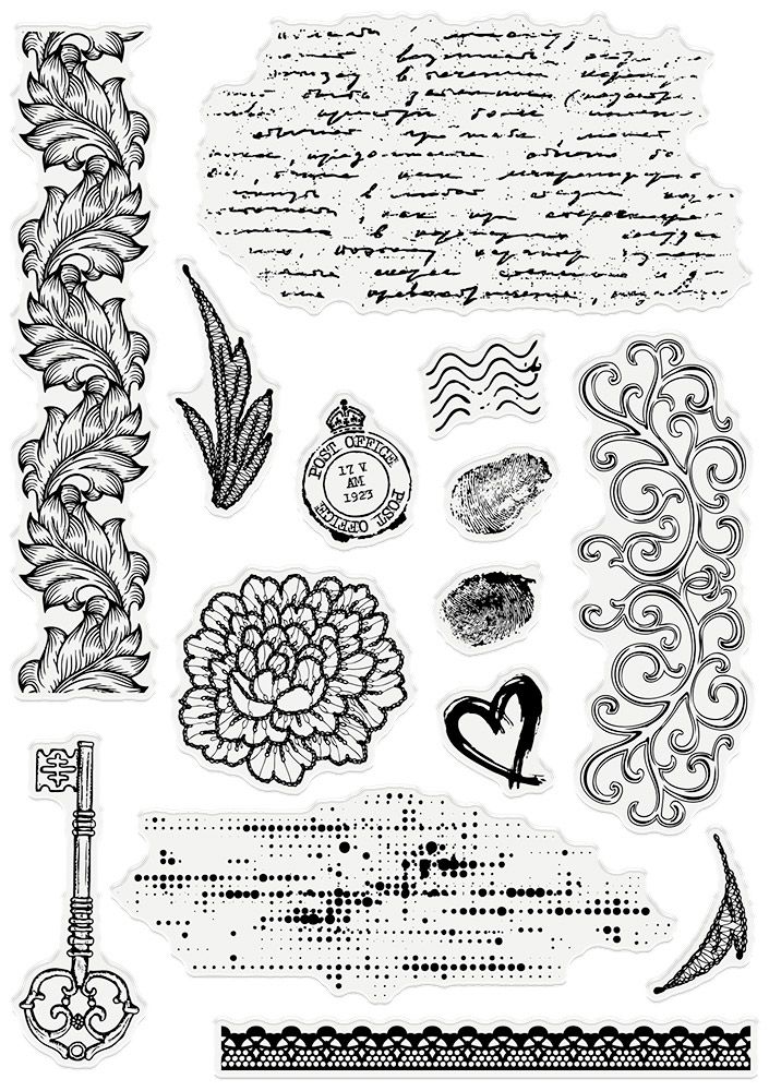 Crafters Companion Clear Acrylic Stamp - Vintage Accents