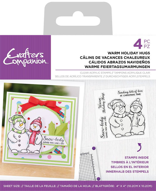 CC - Clear Acrylic Stamp Set - 4 x 4" - Warm Holiday Hugs