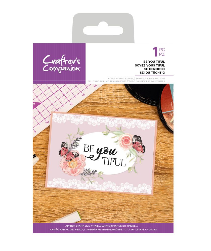Crafters Companion Clear Acrylic Stamp - Be You Tiful