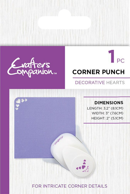 Crafters Companion Corner Punch â€“ Decorative Hearts