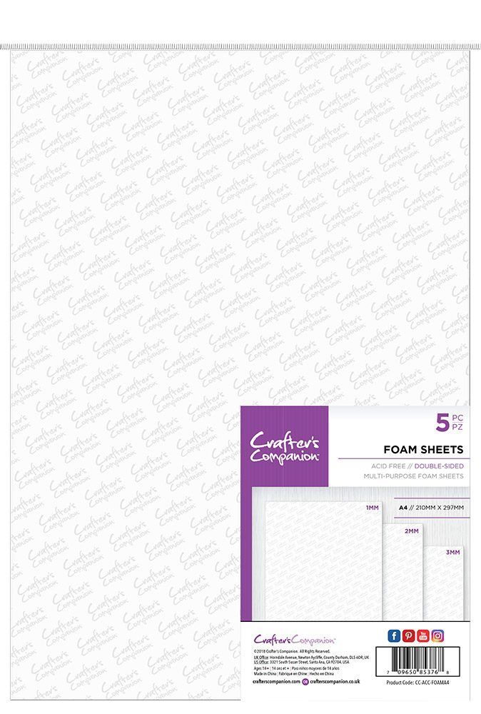 Crafters Companion Double Sided Foam Sheets - A4 Size (5PC)