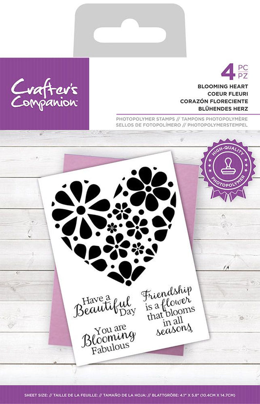 Crafters Companion - Photopolymer Stamp - Blooming Heart