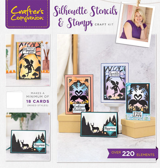 Crafter's Companion - Monthly Craft Kit -Stencils & Silhouette Stamps Box 43