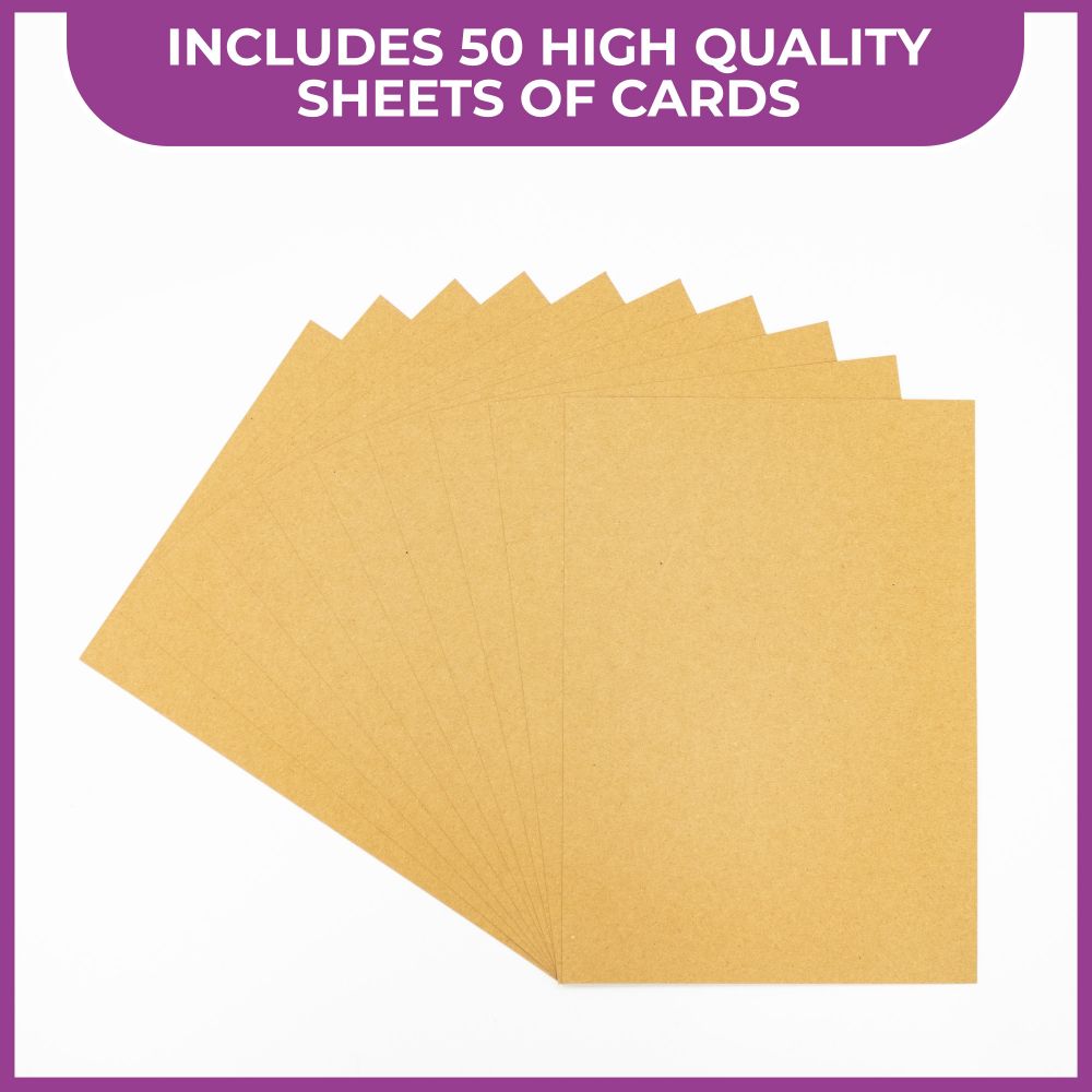 Crafters Companion Kraft Cardstock A4 - Pack of 50