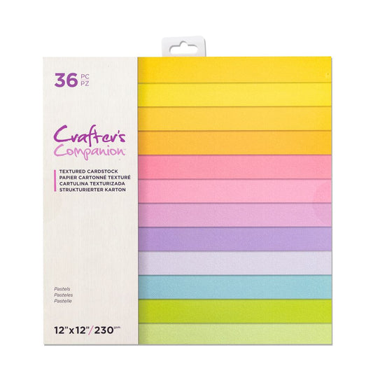 Crafters Companion - 12 x 12 Textured Cardstock - Pastels