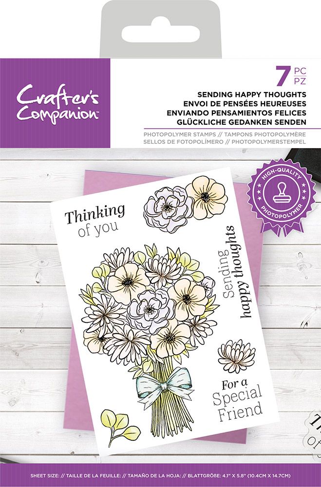 Crafters Companion Photopolymer Stamp - Sending Happy Thoughts