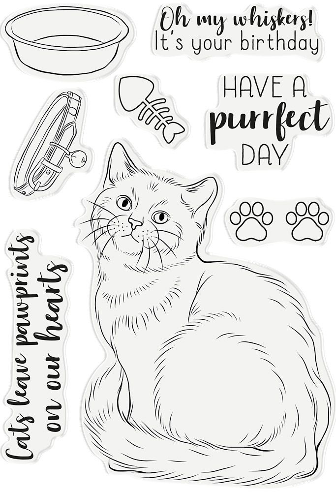 Crafters Companion - Photopolymer Stamp - A Purrfect Day