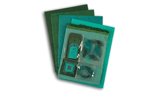 Paper Dienamics Natural Paper Arts Set-Teal Greens