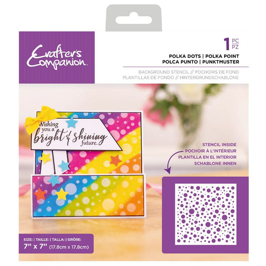 Crafters Companion Stencil 7 x 7" - Polka Dots