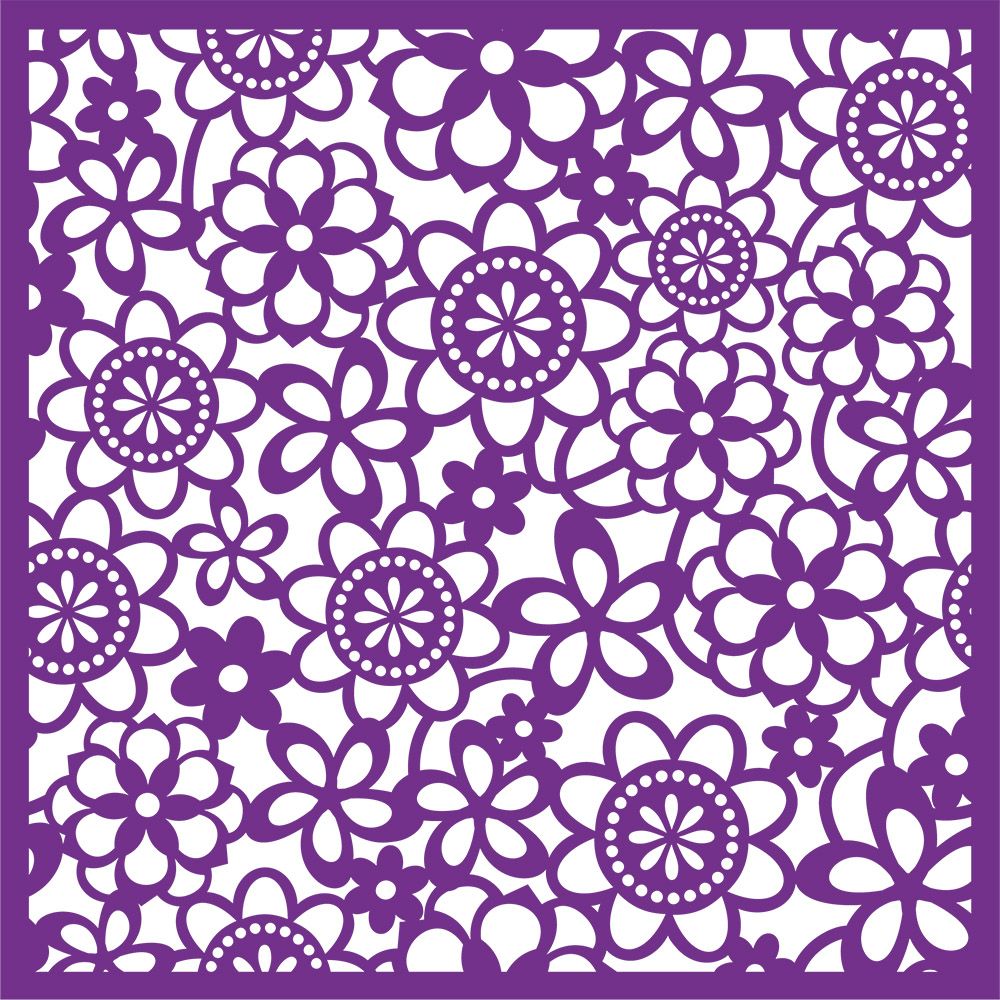 Crafters Companion Stencil 7 x 7" - Cute Florals