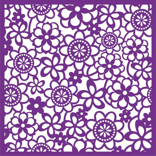Crafters Companion Stencil 7 x 7" - Cute Florals