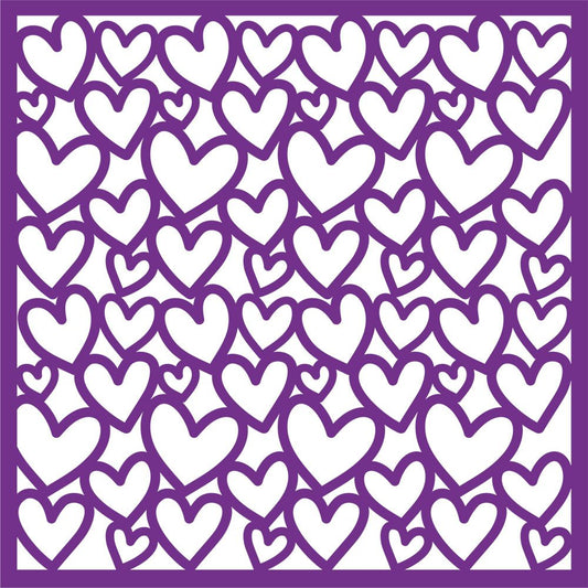 Crafters Companion Stencil 7 x 7" - Love Hearts
