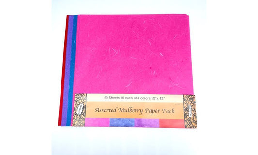 Paper Dienamics Assorted 12" x 12" Mulberry Tree Paper Pack 1 - 40 Sheets