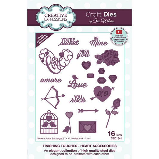 Creative Expressions Sue Wilson Finishing Touches Heart Accessories Craft Die