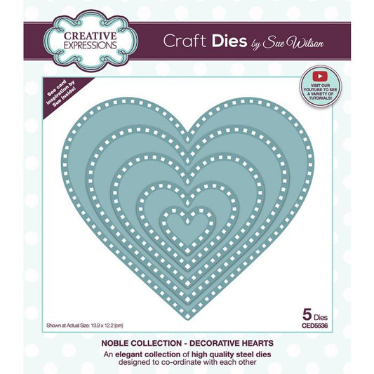 Creative Expressions Sue Wilson Noble Collection Decorative Hearts Craft Die