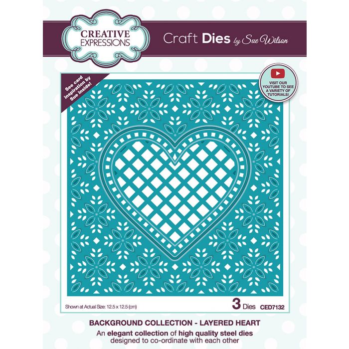 Creative Expressions Sue Wilson Background Collection Layered Heart Craft Die