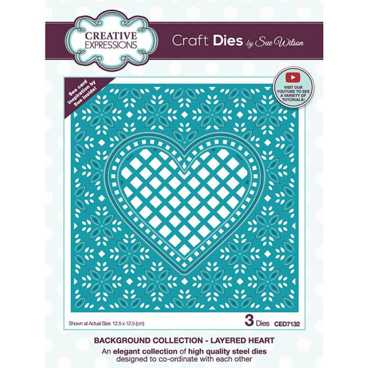 Creative Expressions Sue Wilson Background Collection Layered Heart Craft Die