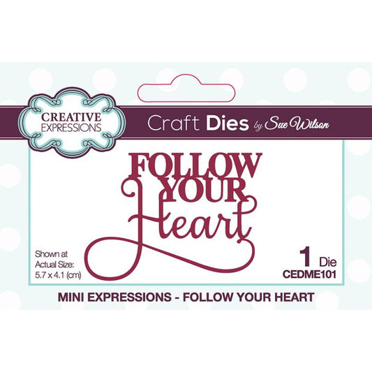 Creative Expressions Sue Wilson Mini Expressions Follow Your Heart Craft Die