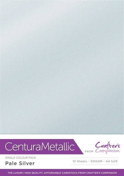 Crafters Companion Centura Pearl Metallic A4 Single Colour 10 Sheet Pack - Silver