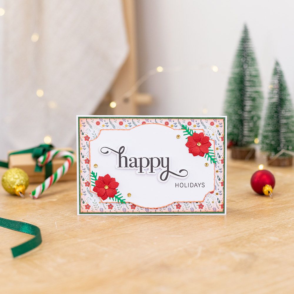 Gemini Christmas Fancy Sentiments Stamp and Die - Merry Christmas