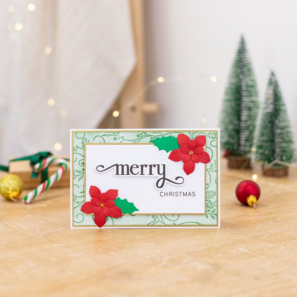 Gemini Christmas Fancy Sentiments Stamp and Die - Merry Christmas