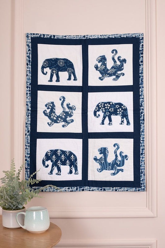 Changs Fabric Elephants and Tigers Wall Hanging Kit