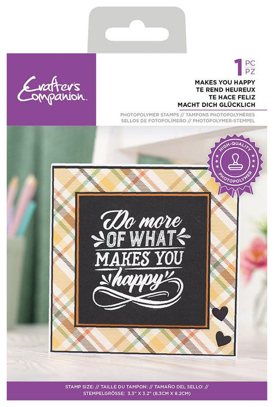 Crafters Companion - Photopolymer Stamp - Makes you happy