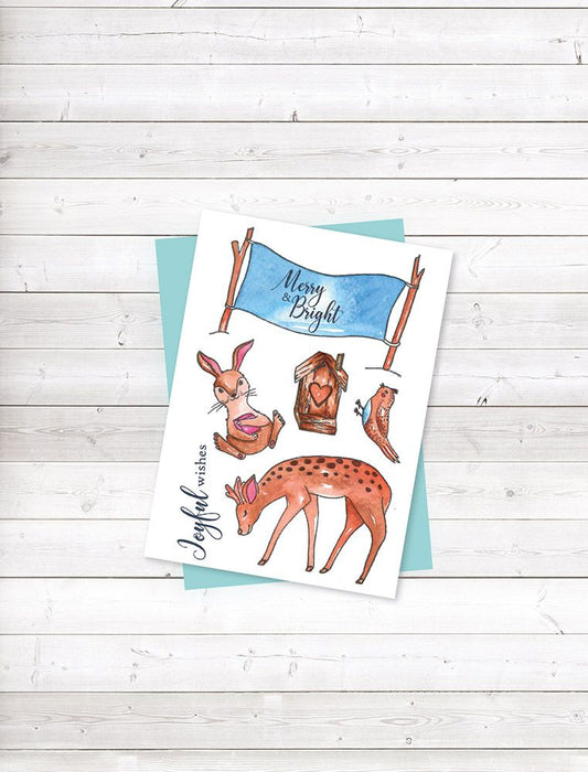 Sara Signature Watercolour Christmas Acrylic Stamp Set - Joyful Wishes