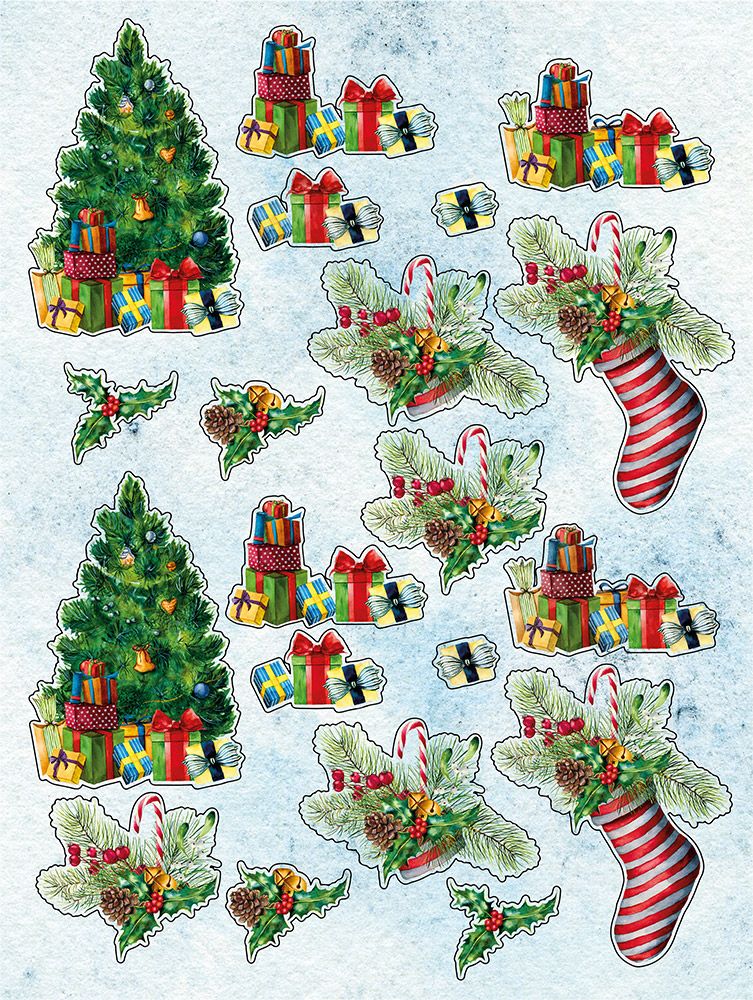 Crafters Companion 12" x 9" Die Cut 3D Christmas Topper Pad - Christmas Cheer