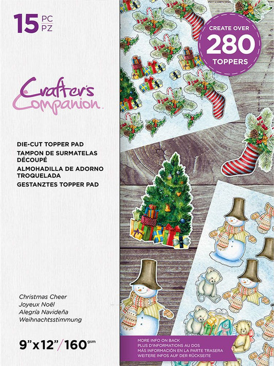 Crafters Companion 12" x 9" Die Cut 3D Christmas Topper Pad - Christmas Cheer