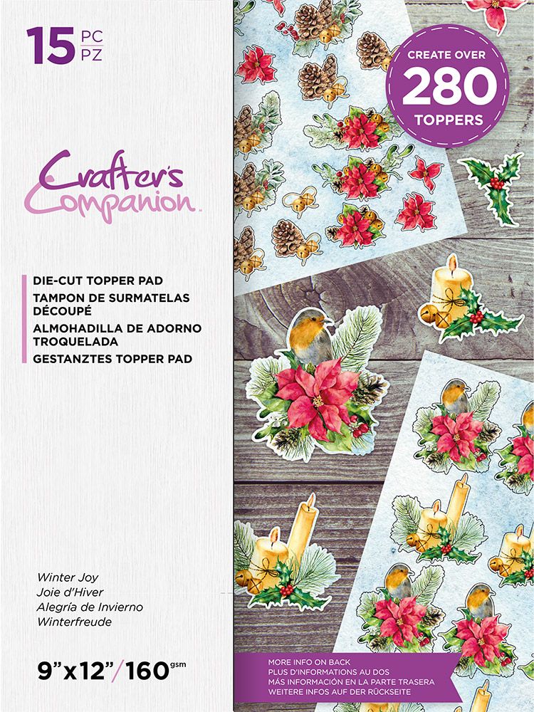 Crafters Companion 12" x 9" Die Cut 3D Christmas Topper Pad - Christmas Cheer