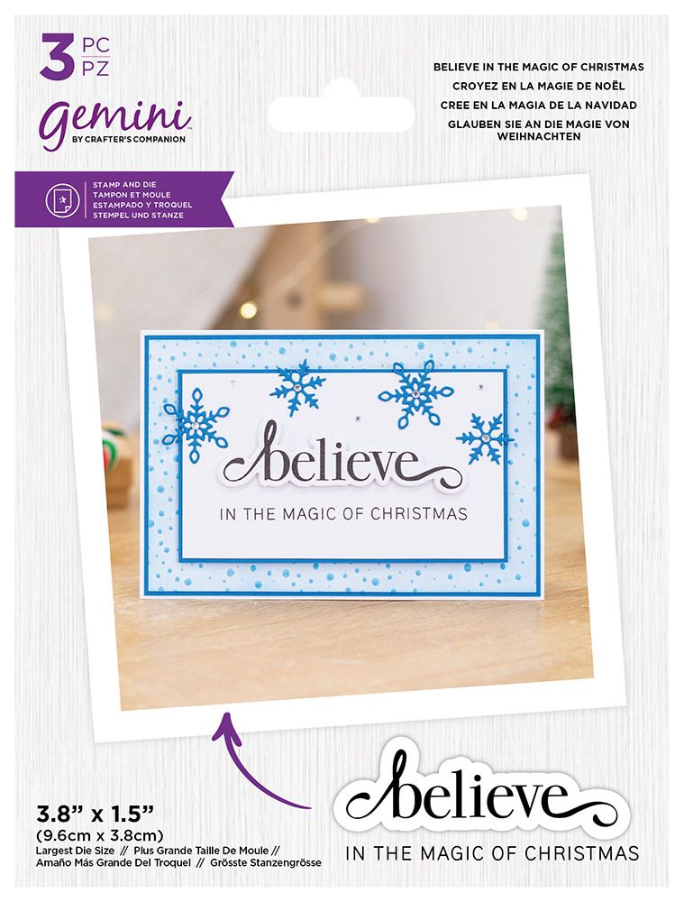 Gemini Christmas Fancy Sentiments Stamp and Die - Merry Christmas