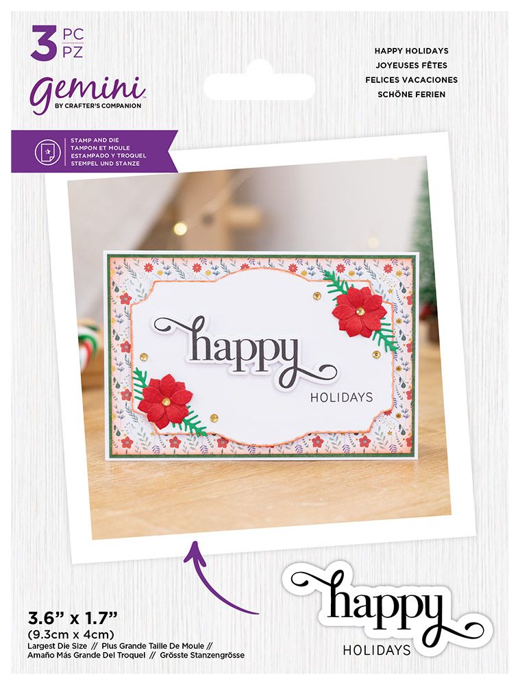 Gemini Christmas Fancy Sentiments Stamp and Die - Merry Christmas