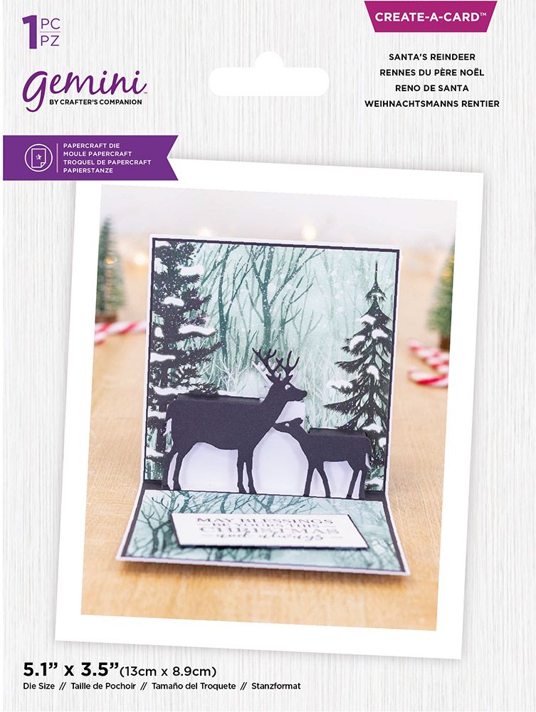 Gemini - Create A Card - Christmas Pop Out - Santas Reindeer