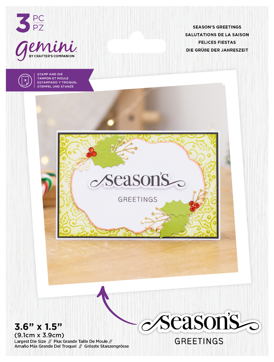 Gemini Christmas Fancy Sentiments Stamp and Die - Merry Christmas
