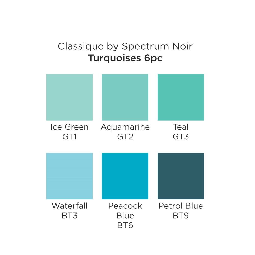 Spectrum Noir Classique 6PC - Turquoises