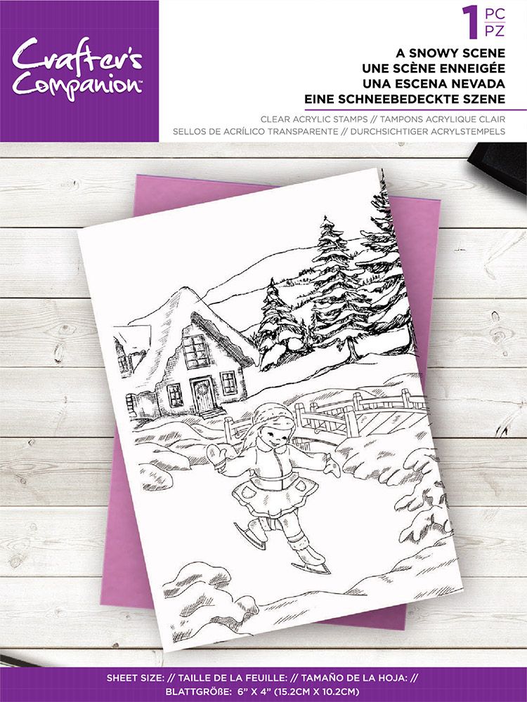 Crafters Companion - Clear Acrylic Stamp - A Snowy Scene